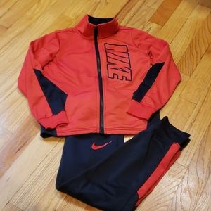 Boys NIKE Red/Black Track Suit Set